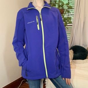 Columbia fleece lined neon purple windbreaker jacket